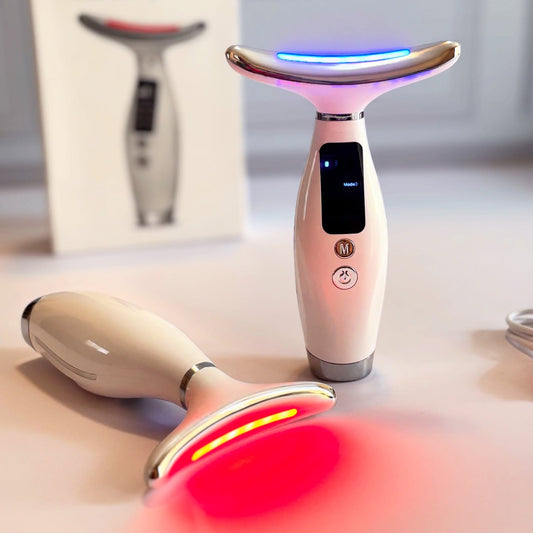 Reafirmador facial y cuello microfrecuencial con tecnologia LED