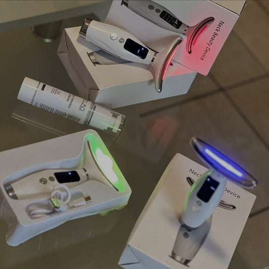 Reafirmador facial y cuello microfrecuencial con tecnologia LED